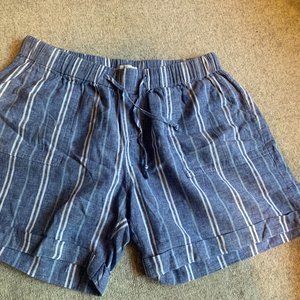 Blue Stripe Linen Shorts Sz L